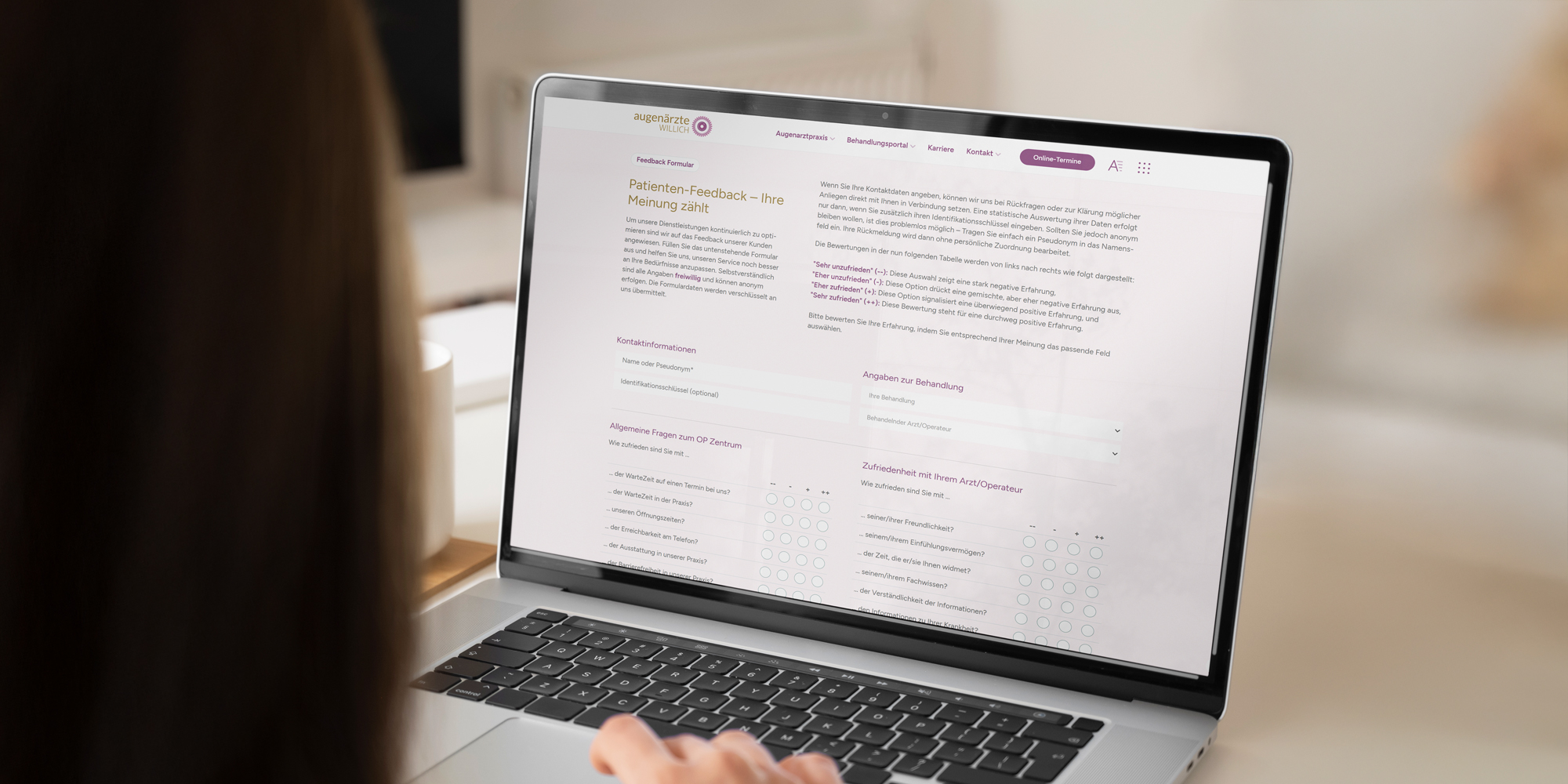 Feedback zu ihrem Besuch bei den Augenärzten Willich