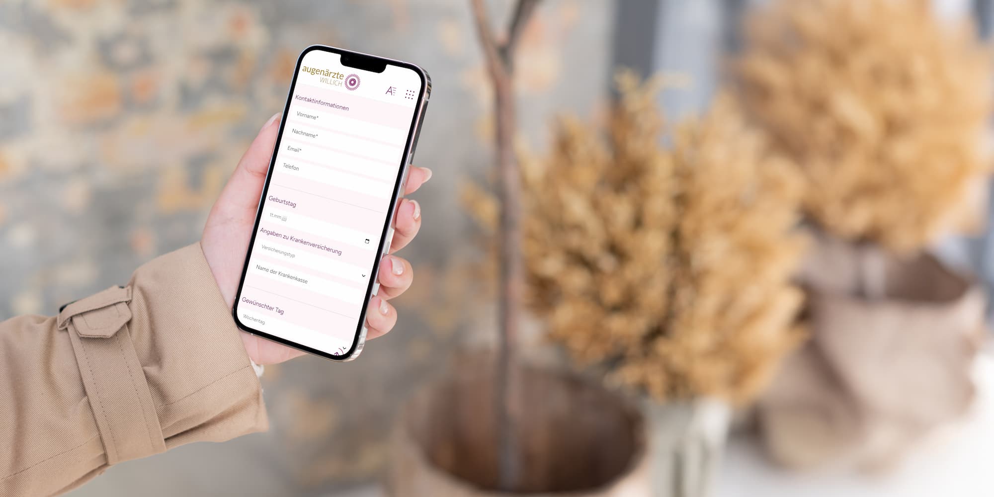 Kontaktseite der Augenärzte Willich